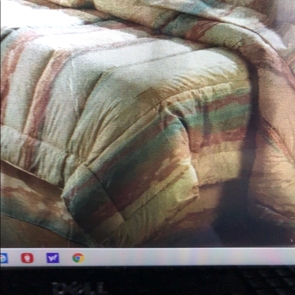 CROSCILL BRUSH STROKES SOUTHWEST BED SKIRT FULL / QUEEN  54" with 14" DROP